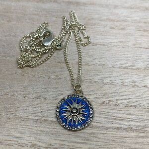 Blue and Gold Eye Pendant Necklace